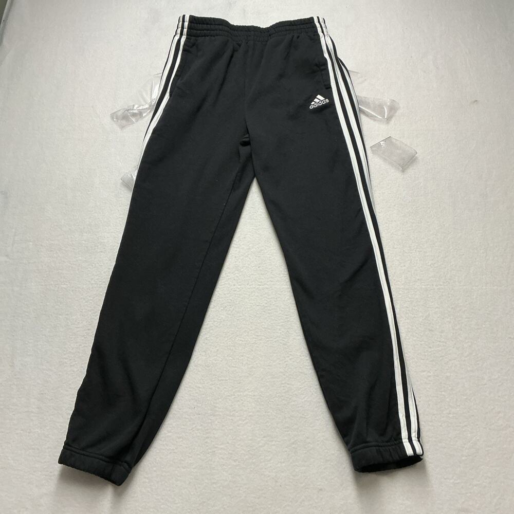 Adidas Black Athletic Joggers White Striped Womens Large 14/16, 4255